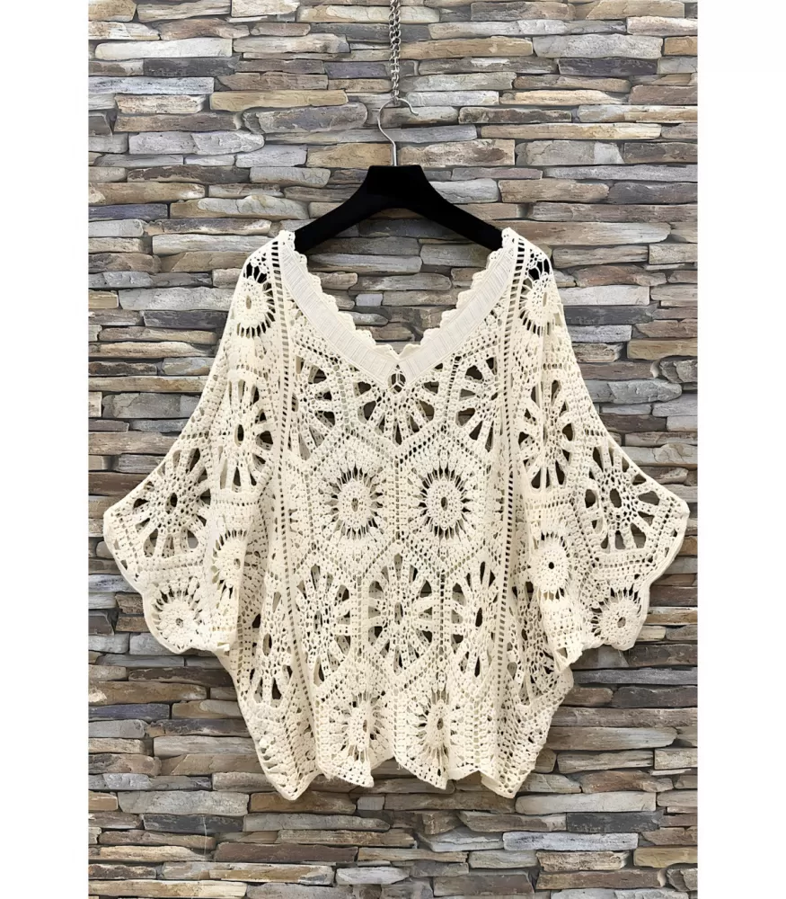 Elle Style Hena beige virkattu paita