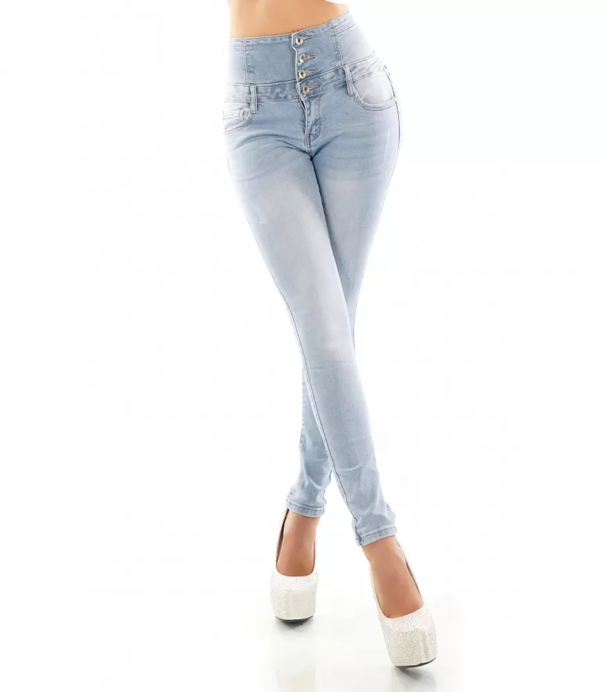 GS ljusblå jeans med hög midja