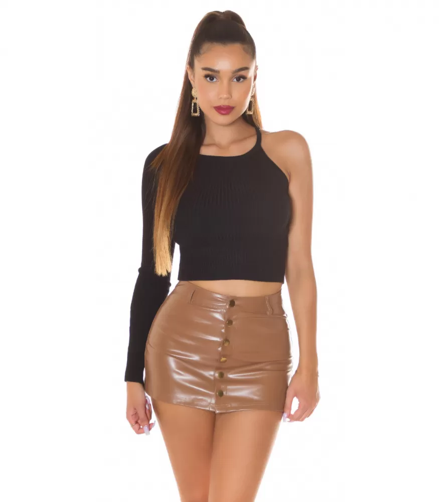 Koucla black one-sleeved short knit