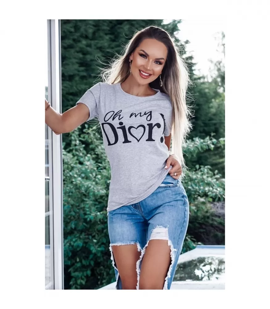 Parisian grå kortärma Oh My Dior Shirt