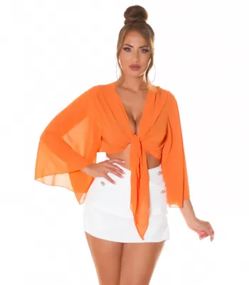 Orange chiffongblus
